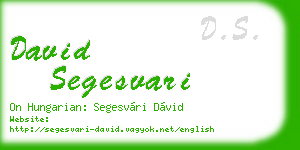 david segesvari business card