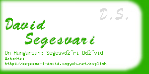 david segesvari business card